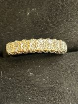 9ct Gold diamond ring Size M 1.7g