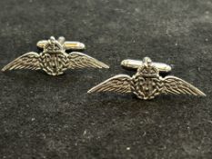 Pair of silver RAF cufflinks
