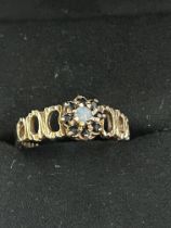 9ct Gold ring set with opal & sapphires Size U 2.6