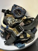 Large collection of unsorted wristwatches