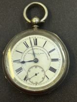 Silver cased pocket watch