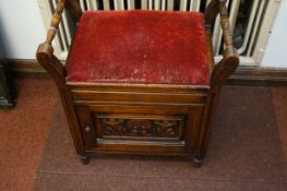 Piano stool with cupboard