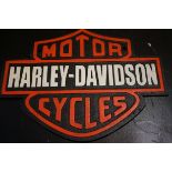 Cast iron Harley Davidson cycles sign