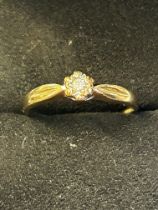 9ct Gold diamond ring Size O