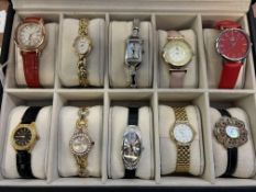 Collection of 10 designer ladies watches