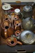 Box of copper, pewter & others