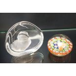Murano millefiori paperweight together with a Swed