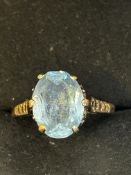 9ct Gold ring set with topaz Weight 3g Size Q