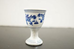 Oriental blue & white Eggcup 2 symbol signature