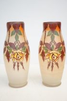 Pair of retro glass vases Height 34 cm