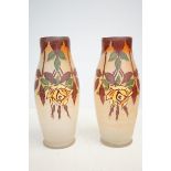Pair of retro glass vases Height 34 cm