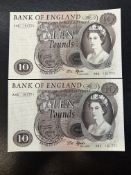 Ten pound notes seem to be uncirculated signed J S