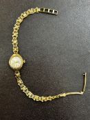 9ct Gold case & strap Avia ladies wristwatch Total