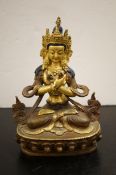 Gold gilt & bronze Tibetan buddha