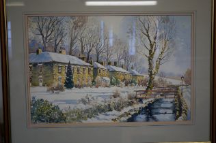 An original Brian Barlow watercolour titled winter