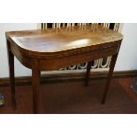 Late Georgian folding card table with green baise - some restoration required