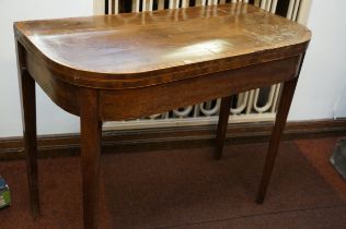 Late Georgian folding card table with green baise - some restoration required
