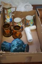 Box of ceramics to include 3 graduating H J Wood j