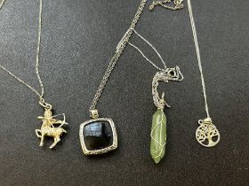 4 Silver necklaces