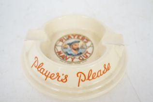 Retro Players navy cut ashtray - small chip