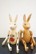 2 Wooden shelf rabbits