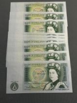 10x uncirculated one pound notes in consecutive nu