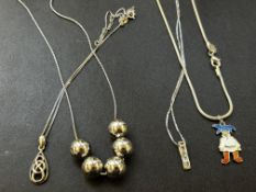 4 Silver necklaces