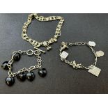 3 Silver bracelets