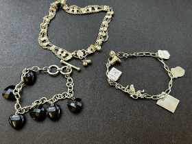 3 Silver bracelets