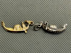 18ct Gold charm Weight 1g together with silver cha