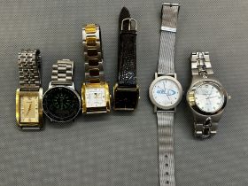 Six gents quartz watches to include Accurist, Zeon