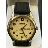 Gents Lorus day/date boxed watch