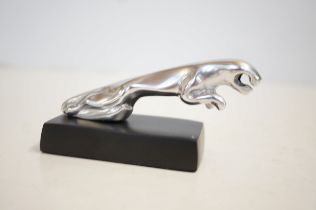 Chrome jaguar car mascot on base