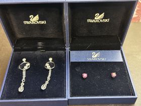 2x Pairs of boxed Swarovski earrings