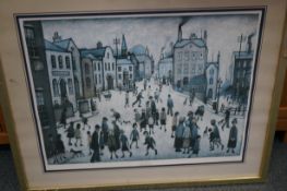 Large Lowry print titled a village square