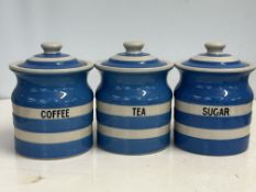 T.G Green blue & white Cornish ware