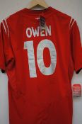 Signed Michael Own England football shirt with tag