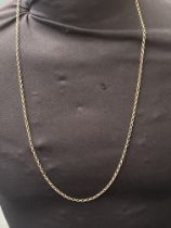 Yellow metal chain Weight 18.5g Length 80 cm