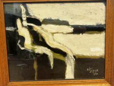 Colin Jellicoe framed painting on paper dated 1966