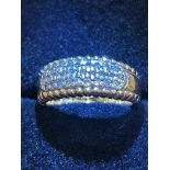9ct Gold ring set with diamonds Size G 4.3g