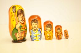 Russian doll's depicting The Beatles