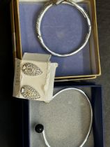 2 Swarovski bangles & pair of earrings