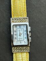 Sterling Silver Ladies Quartz watch on yellow Liza