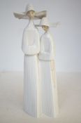 Lladro 4611 Figure of 2 nuns Height 34 cm