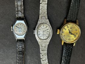 Three Ladies Mechanical Hand Wind Watches includin