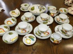 E Radford hand painted tea service with bowls