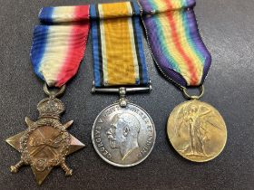 Group of 3 WWI medals awarded to S SMITH cycling corps (9353 PTE. S. SMITH. A.CYC.CORPS)