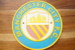 Manchester city cast iron sign