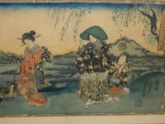 Framed oriental painting unsigned 35 cm x 50 cm si