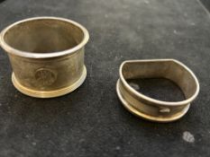 2 Silver napkin rings
